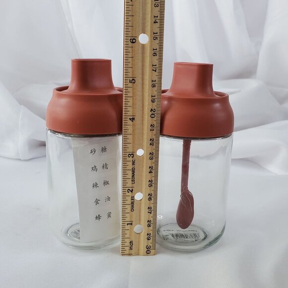 Glass Spice Jars Seasonning Condiment Jar With Lids Spoon label Overnight Oats - Picture 4 of 5